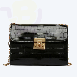 great piece of antique leather summered shiny black color handbag